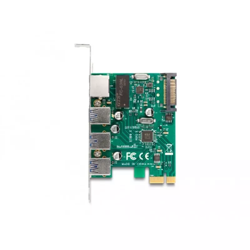 Karta DeLOCK PCI Express x1 3 x USB 5 Gb/s Typ-A 1 x Gigabit LAN