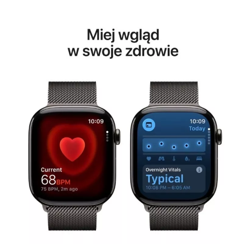 Apple Watch Series 11 GPS + Cellular 46mm Slate Titanium Case with Slate Milanese Loop M/L