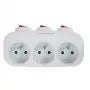 Rozdzielacz zasilania ESPERANZA ELK307W — 3-gniazdowy przełączany adapter wewnętrzny, wtyczka typu E, 220–240 V, 16 A, 3680 W, biały