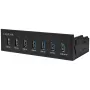LogiLink USB 3.0 hub, 7-port 5.25 wewnętrzny, z portem szybkiego ładowania - Hub - 6 x SuperSpeed USB 3.0 + 1 x SuperSpeed USB 3.0 (ładowanie)
