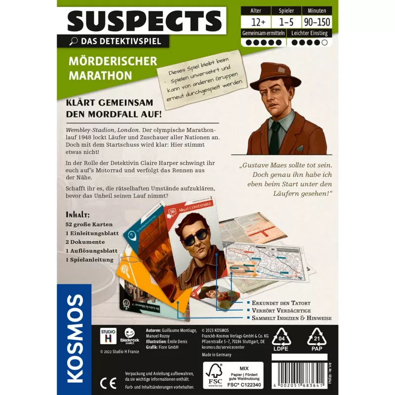 Suspects: Deadly Marathon, Gra karciana
