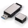 Hama 123900 czytnik kart USB 3.0 SD/microSD, aluminium, czarny/srebrny
