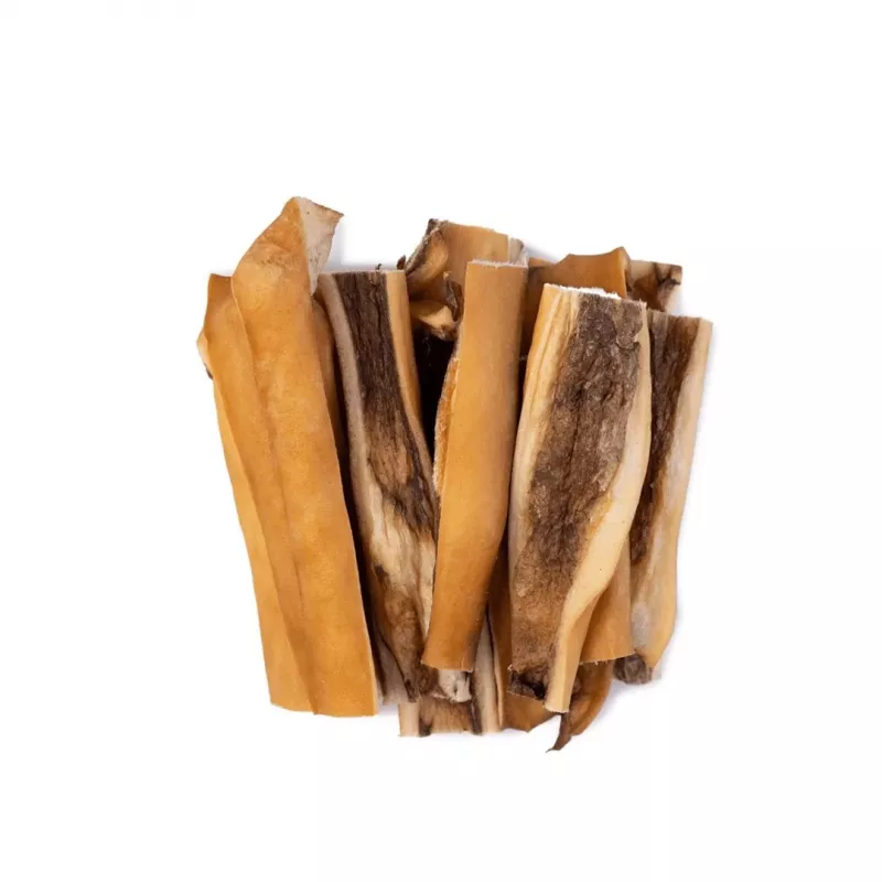 Przysmaki dla psów UNISZKI Skóra Wołowa 100 g — naturalne gryzaki dentystyczne ze skóry wołowej, saszetka 100 g, białko 65%