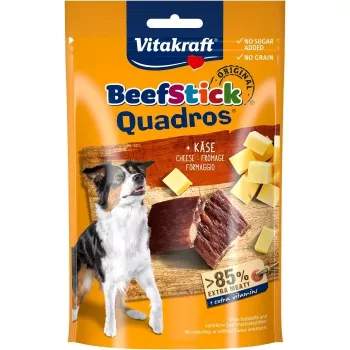 Przysmak dla psa Vitakraft Beef Stick Quadros 70 g — hipoalergiczna solidna przekąska wieprzowa, bezglutenowa, bez cukru