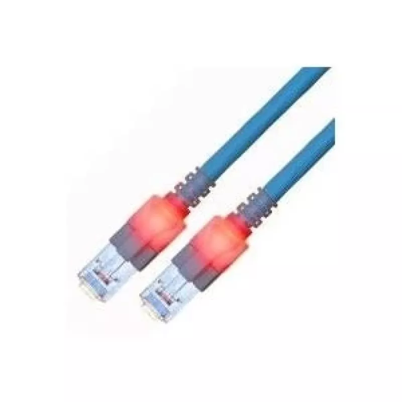 EasyLan DualBoot LED patch kabel RJ45 S/FTP Cat.6 (Class E) - z wtyczką saCon - LSOH - niebieski - 10 m