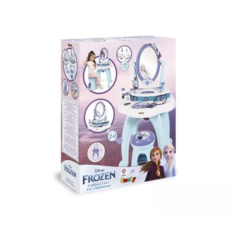 Smoby Frozen 2 w 1 Fryzjer Niebieski Fioletowy od 3 do 6 lat