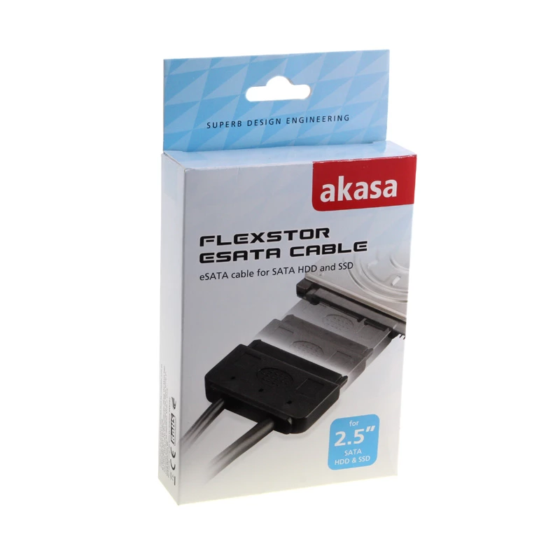 Akasa Flexstor kabel eSATA do 6,40 cm (2,5) - SATA HDD i SSD (AK-CBSA03-80BK)