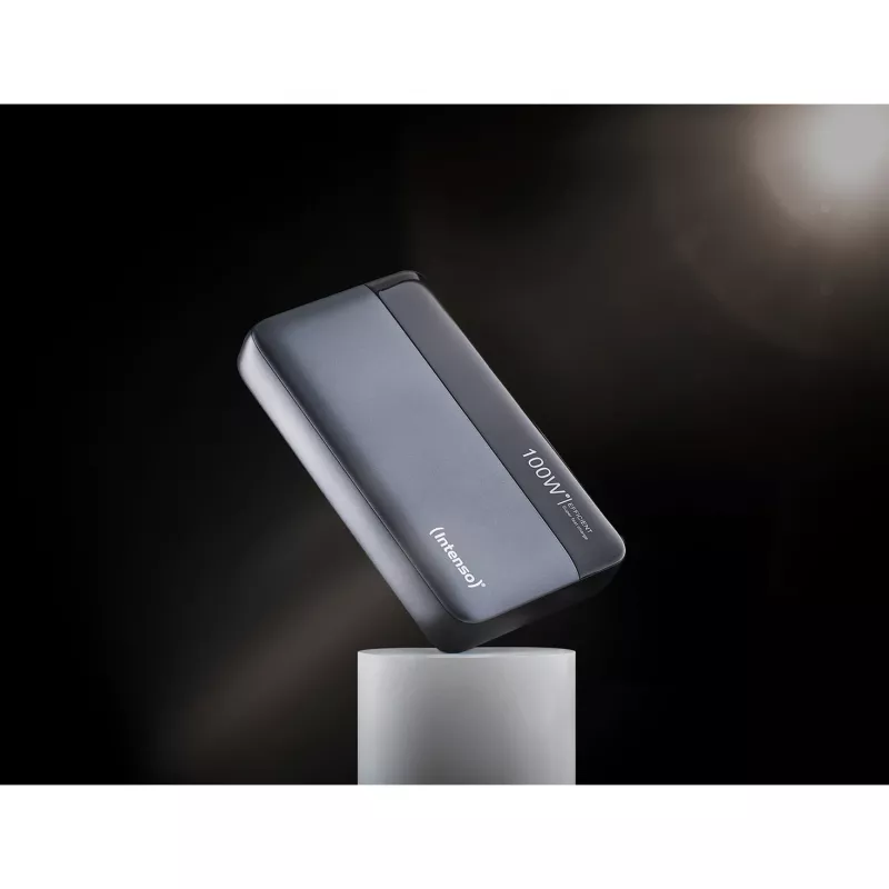 Powerbank INTENSO 7350050 — 20000 mAh, 1× USB-A + 2× USB-C, łączna moc wyjściowa 100 W, czarno-szary