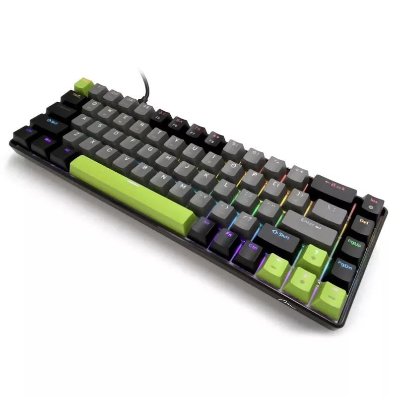Klawiatura mechaniczna MEDIA-TECH MT1260 czerwony Core MX60, układ 60%, przełączniki CHERRY MX czerwony, podświetlenie RGB, USB, zielona