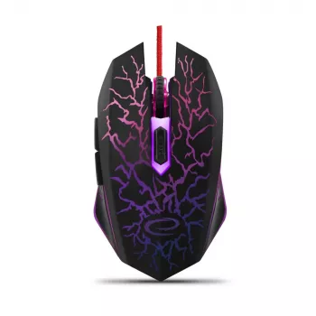 Esperanza MX211 LIGHTNING - Mysz - USB - Hiiri - Optyczna - 6 przycisków - Czarna