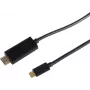 Adapter kabla wideo S/CONN 10-57025 1m HDMI Typ A USB Typ-C Czarny