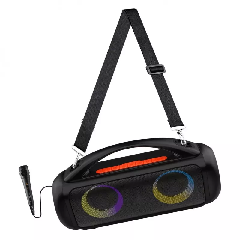 Głośnik przenośny MEDIA-TECH MT3184 — Bluetooth 5.3, 60W RMS, IPX5, akumulator litowo-jonowy 16h, ładowanie USB-C, MicroSD, TWS, mikrofon, pilot