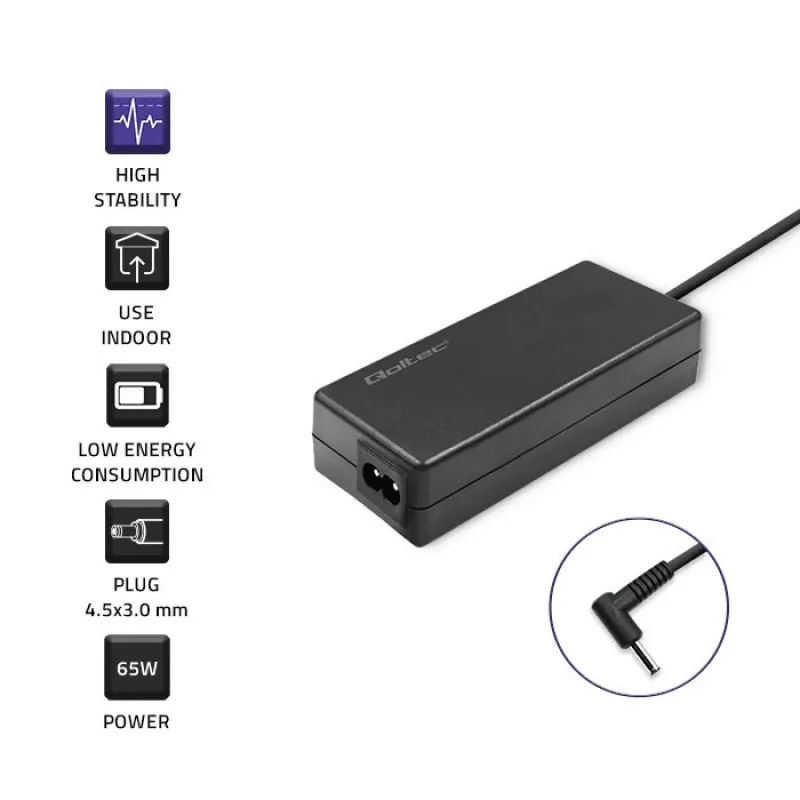 Zasilacz QOLTEC 65W 19V 3.42A do laptopów i kompatybilnych urządzeń