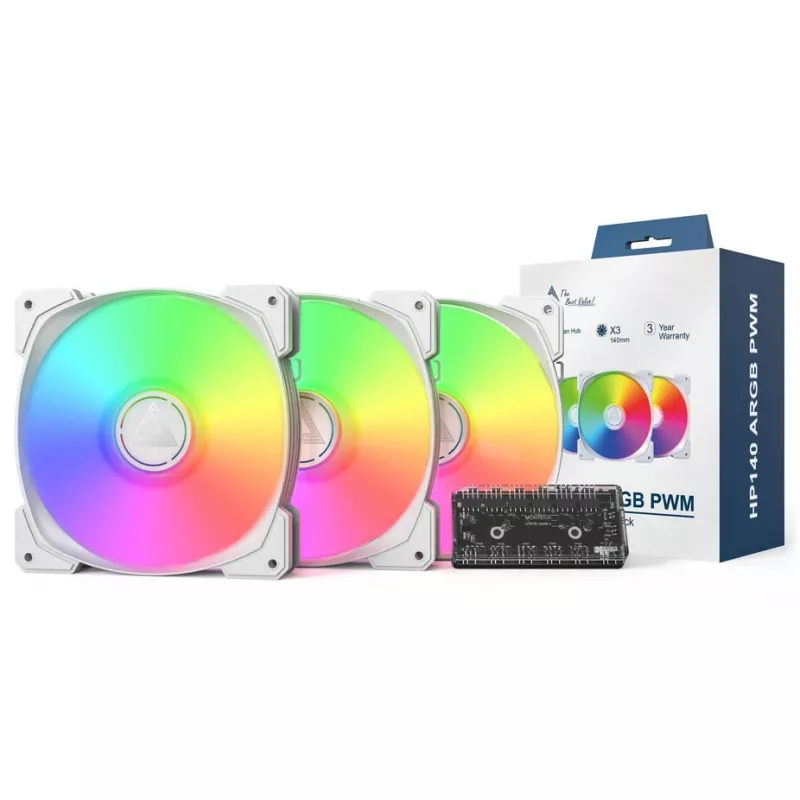 MONTECH HP140 ARGB PWM 140mm Biały 3-Pack