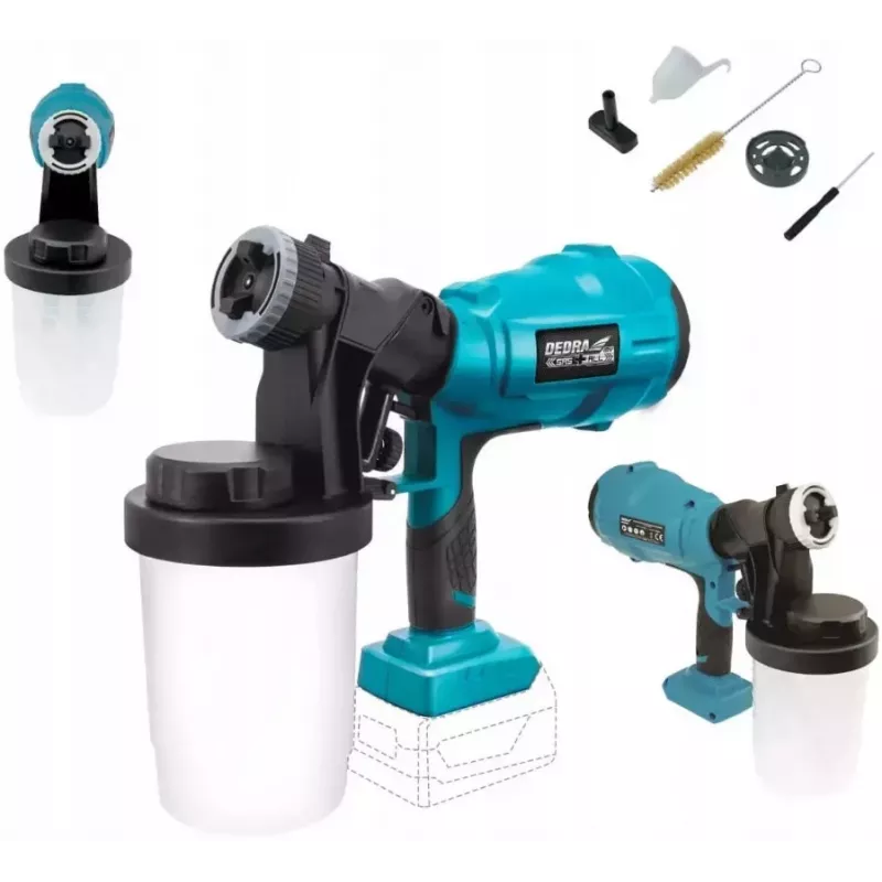 Dedra DED7057 cordless paint spray gun 18V, 900 ml