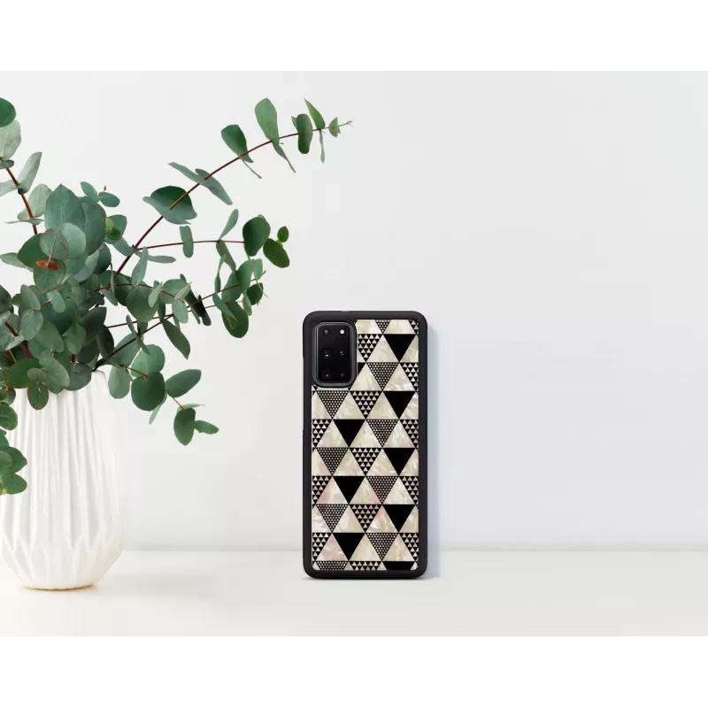 Etui ochronne iKins do Samsung Galaxy S20+ — czarny wzór piramidy