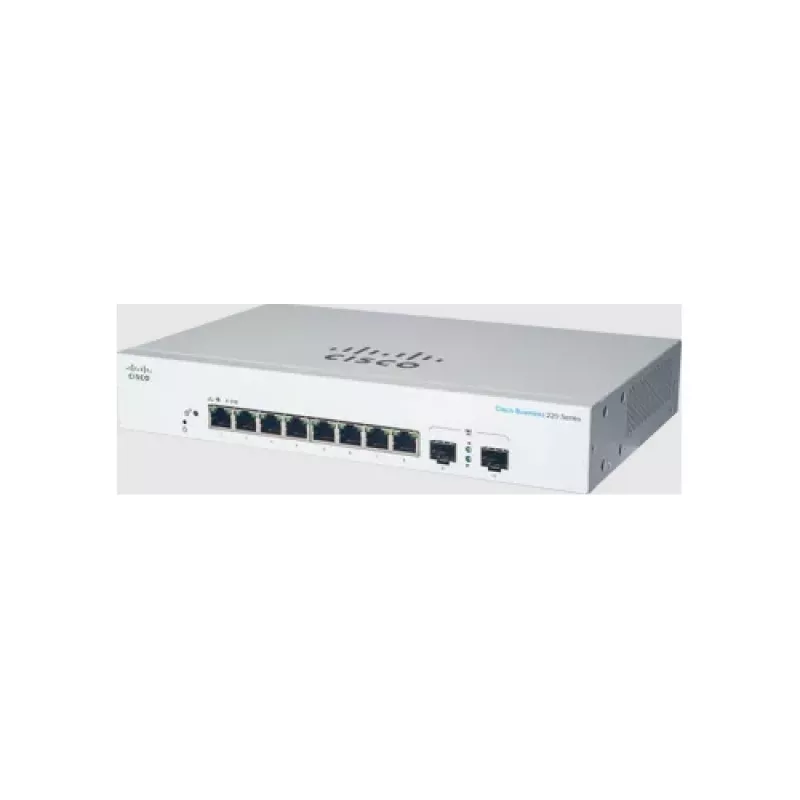 Zarządzalny przełącznik Gigabit Ethernet L2 Cisco CBS220-8T-E-2G — 8x RJ-45 10/100/1000, 2x SFP, 1U, 20 Gbit/s, 8192 MAC