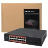 Przełącznik sieciowy QOLTEC 52364 — Gigabit Ethernet PoE 16xRJ45, 2xSFP