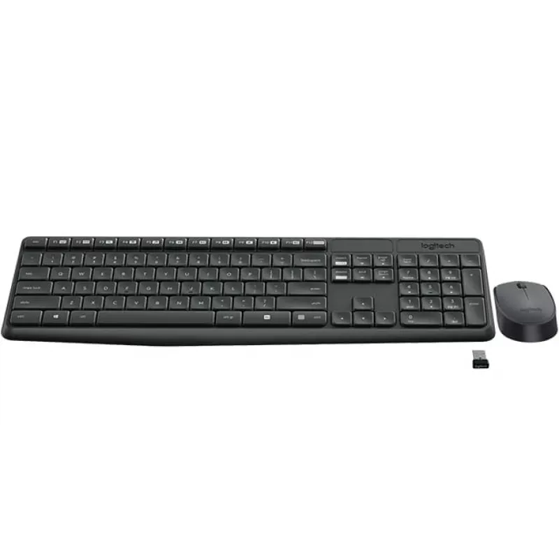 Logitech MK235 - Zestaw klawiatury i myszy - Bezprzewodowy - 2,4 GHz - Portugalski