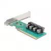 DELOCK karta bifurkacyjna PCIe x16 na 4× wewnętrzne SFF-8643 NVMe, niskoprofilowa
