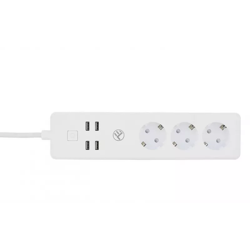 Listwa zasilająca Tellur — inteligentna listwa WiFi z 3 gniazdami AC i 4 portami USB (4A)