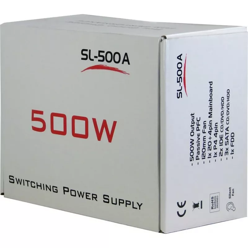 Zasilacz Inter-Tech SL-500W(A) 500W ATX Niemodularny