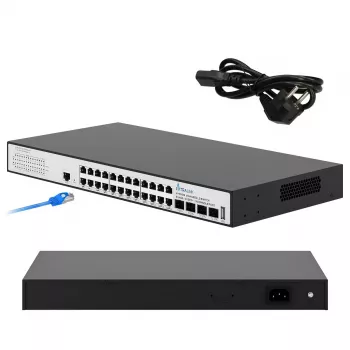 Extralink Hypnos Switch, 24x RJ45 1000Mb/s, 4x SFP+, L3, zarządzany