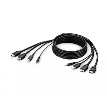 Belkin Secure KVM Combo kabel - Kabel wideo/USB/audio - zgodny z TAA - USB, Mini-Plug, HDMI (M)