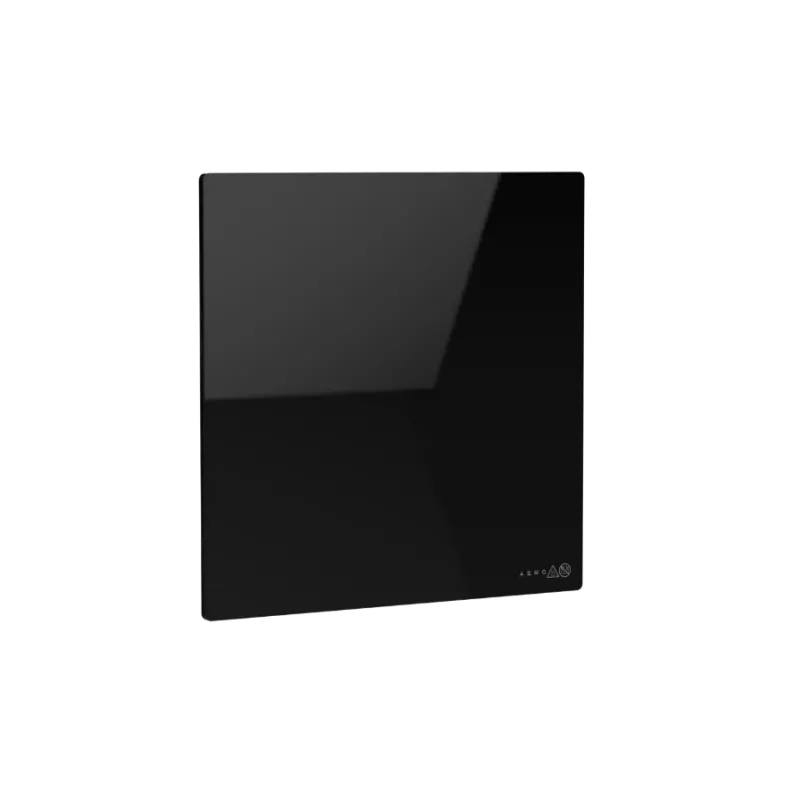 AENO Premium Eco Smart Quadro Grzejnik ścienny, 500 W, 50 x 50 cm, szkło hartowane, ogrzewanie podczerwienią + konwekcją, wyświetlacz LED, wtyczka typu Europa (E/F), CZARNY, Wyprodukowano w Polsce