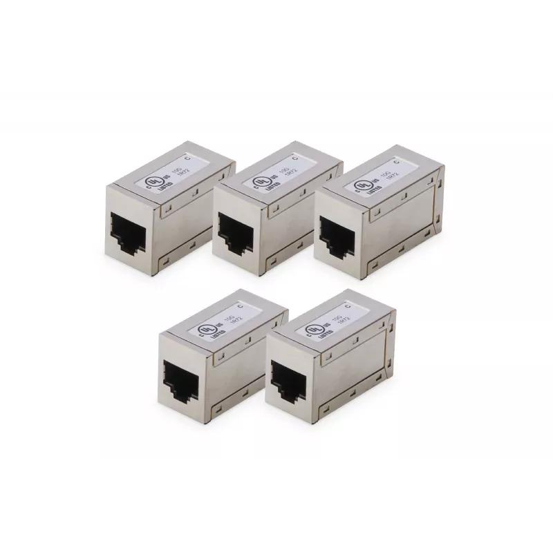 Digitus CAT 6 modular couplers shielded 5 pieces RJ-45 Gold contacts srebrny