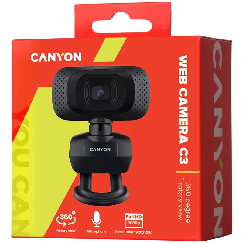 Kamera internetowa CANYON C3 HD 720p Czarny