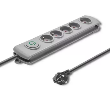 Listwa przeciwprzepięciowa Qoltec 50272 szara 5 gniazd AC 230V 3m