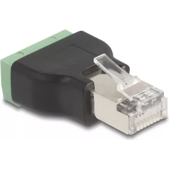 DeLOCK 66603 adapter złącza RJ45 4-stykowa listwa zaciskowa Czarny Zielony