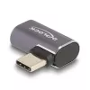Adapter DeLOCK USB 40 Gb/s USB typu C PD 3.0 100 W męski na żeński kątowy lewo/prawo 8K 60 Hz metalowy
