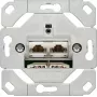 Gniazdo sieciowe Gira 245200 — 2×RJ-45 Cat6a, wykończenie metaliczne