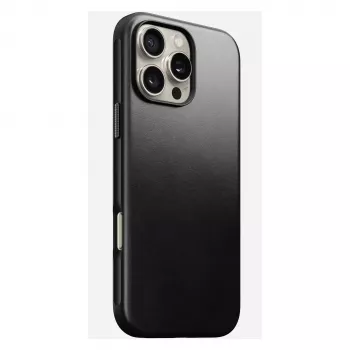 Pokrowiec na telefon Nomad Modern Leather etui do iPhone 16 Pro Max, 6,9 cala (17,5 cm), czarny, skóra+PC+TPU