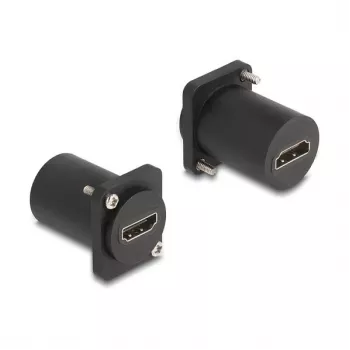 Moduł DeLOCK D-Type HDMI 8K 60 Hz gniazdo-gniazdo z wkrętami, czarny