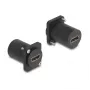 Moduł DeLOCK D-Type HDMI 8K 60 Hz gniazdo-gniazdo z wkrętami, czarny