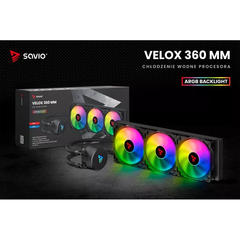 SAVIO VELOX 360mm CPU Liquid Cooler with ARGB