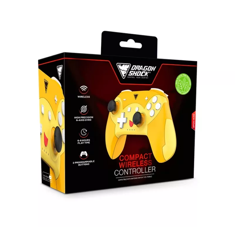 DragonShock PopTop Compact, Gamepad, Nintendo Switch, Schaltfläche Zurück, D-Pad, Home button, Reset-Taste, Kabellos, Bluetooth, USB Typ-C