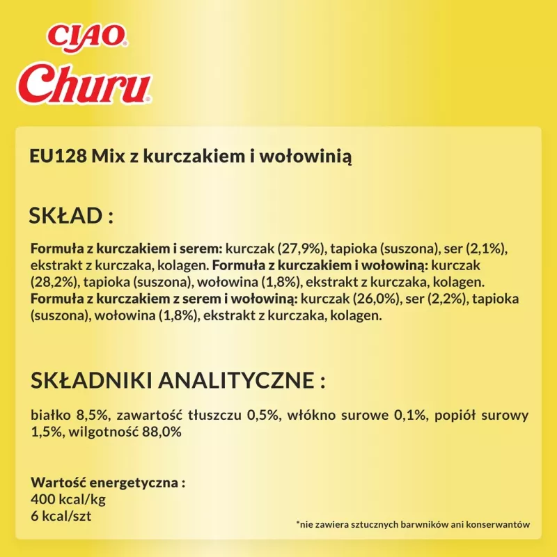 Przysmaki dla kota INABA Churu Variety Box — Kurczak i Wołowina, 20 x 14 g tubek