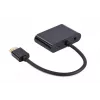 Adapter HDMI do VGA GEMBIRD A-HDMIM-HDMIFVGAF-01, wtyk HDMI, wyjście VGA, 0,15 m, czarny