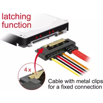 Kabel SATA DeLOCK 85228 0,3 m SATA 7-pin SATA 22-pin Czarny