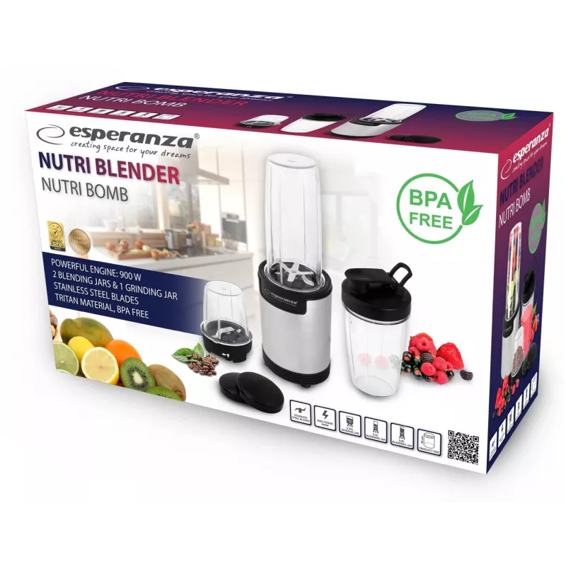 Blender stołowy Esperanza EKM030 Czarny Stal nierdzewna