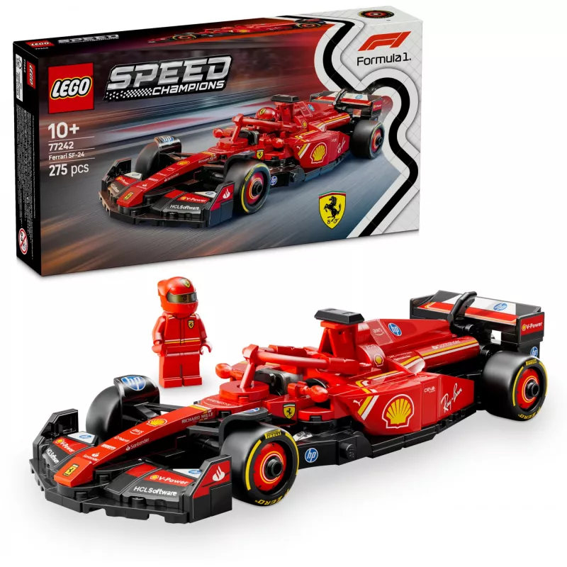 LEGO Speed Champions Ferrari SF-24 F1 Racing Car zestaw 77242 — 275 szt., 1 minifigurka, 10+ lat