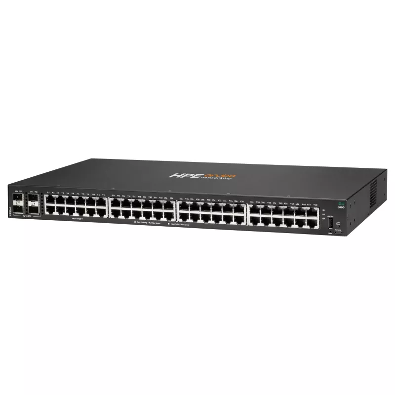 HPE - Aruba 6000 48G 4SFP Switch - Switch - L3 - zarządzany - 48 x 10/100/1000 + 4 x Gigabit SFP - przepływ powietrza z boku na bok - do montażu w szafie - AC 100 - 127 V / 200 - 240 V