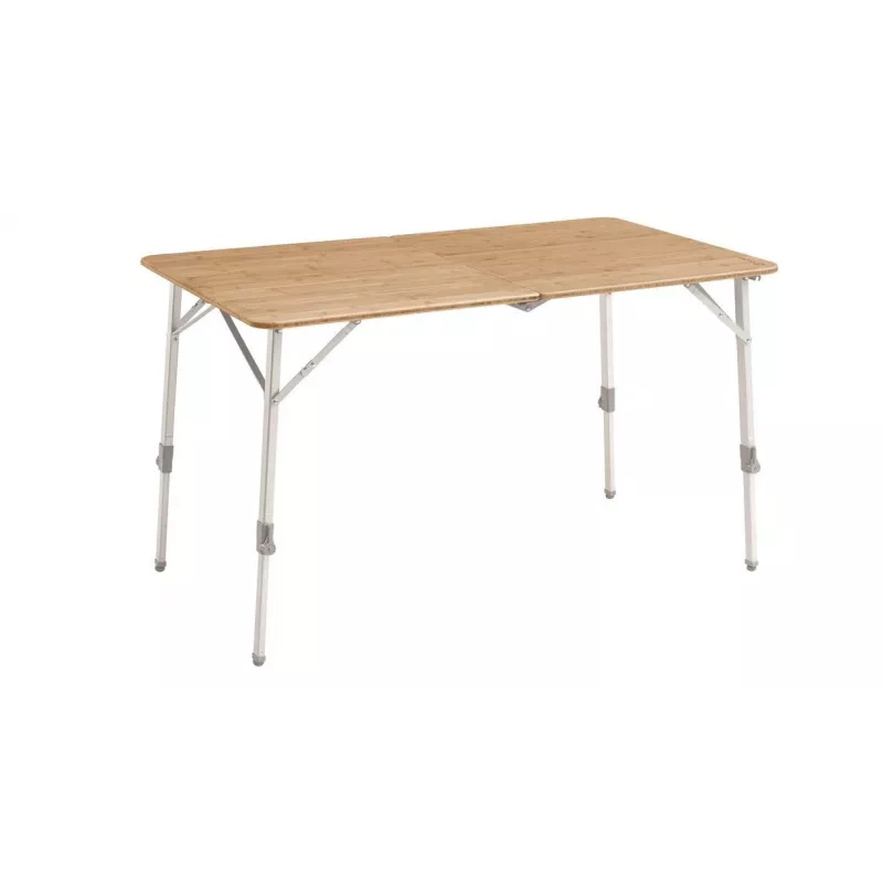 Stół kempingowy Outwell Custer L Brown — Blat bambusowy, rama aluminiowa, 700×1200 mm, 11.5 kg