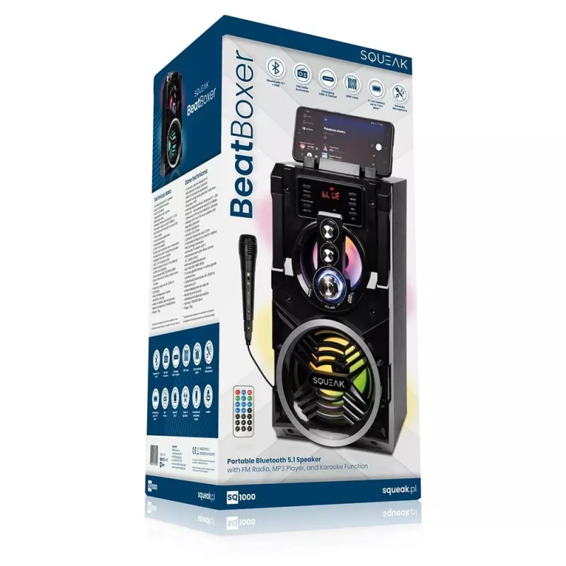 BeatBoxer Bluetooth 5.1 GŁOŚNIK - GŁOŚNIK BLUETOOTH Z KARAOKE