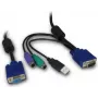 Kabel KVM Inter-Tech 88887250 Czarny Niebieski 3 m