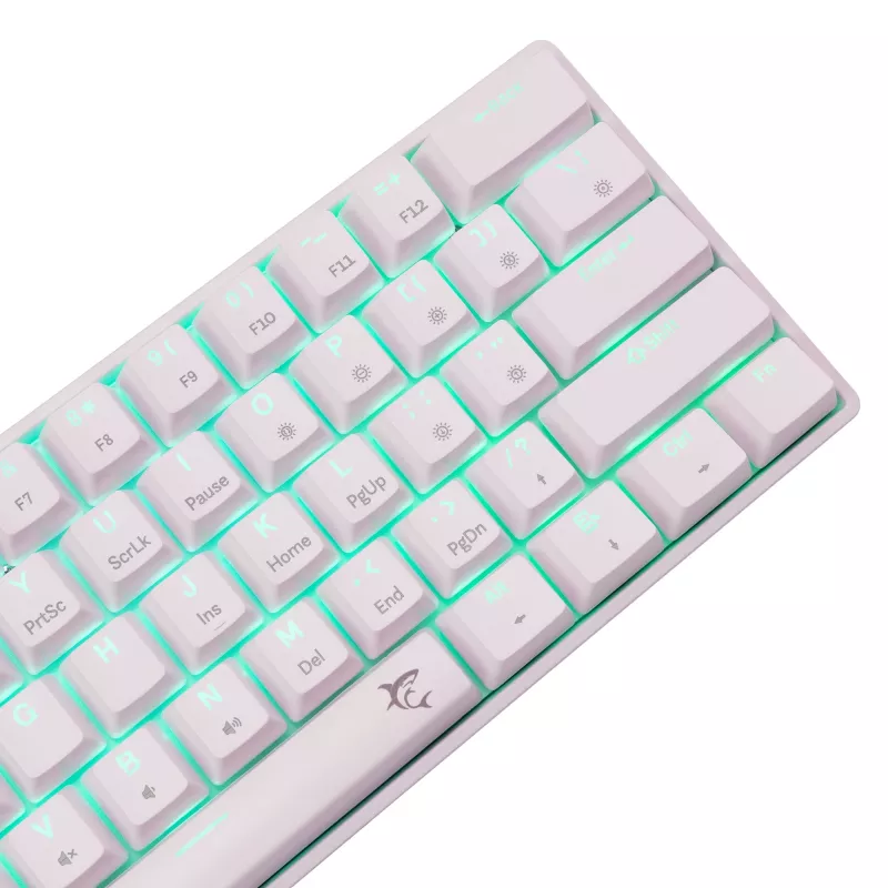 Klawiatura mechaniczna White Shark Shinobi-2 Brown Switch układ US — kompaktowa konstrukcja, przełączniki Brown